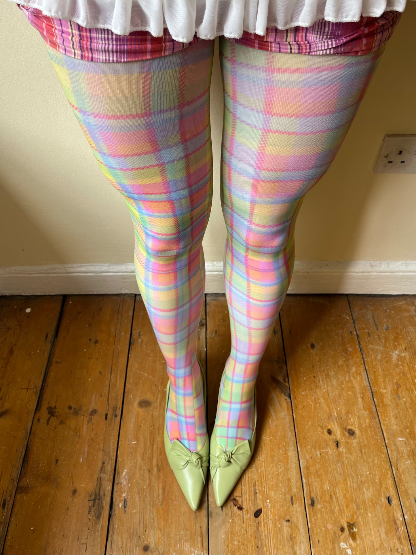 Pastel Tartan Tights