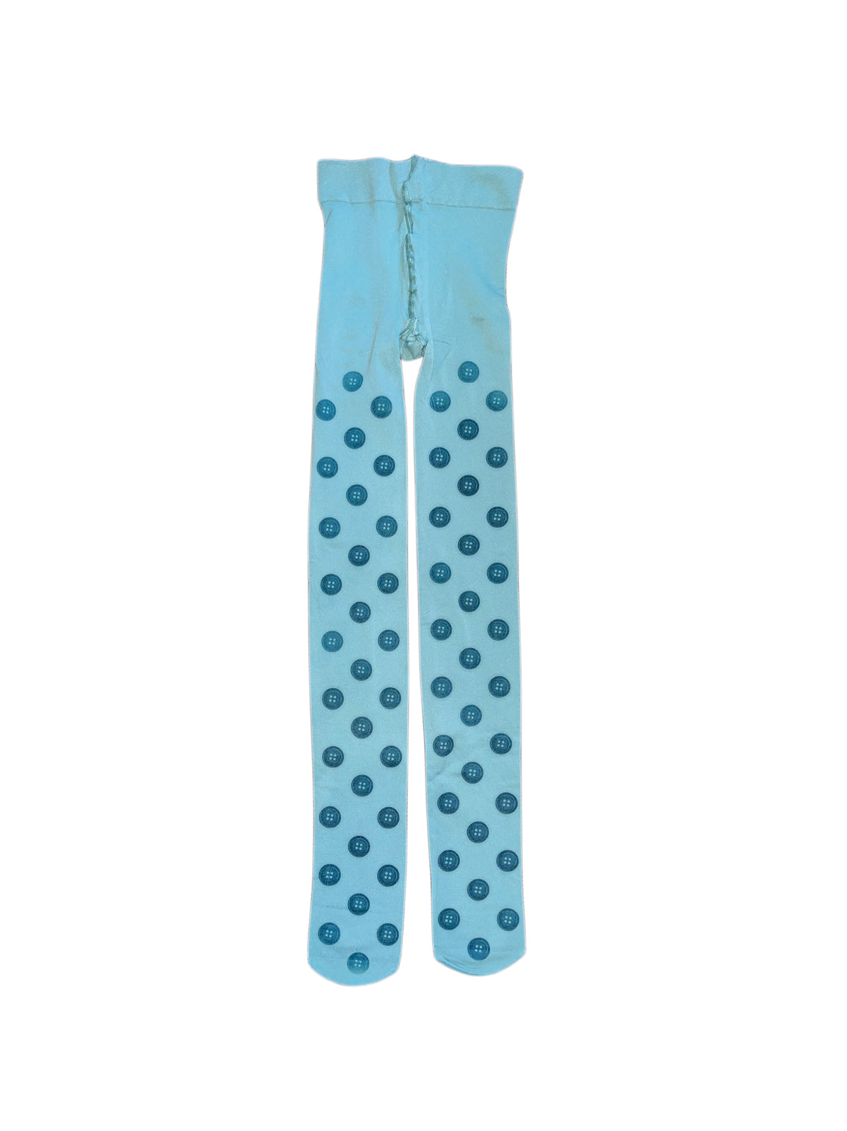 Turquoise Blue Buttons Tights