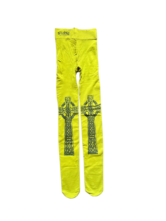 Green High Cross Tights