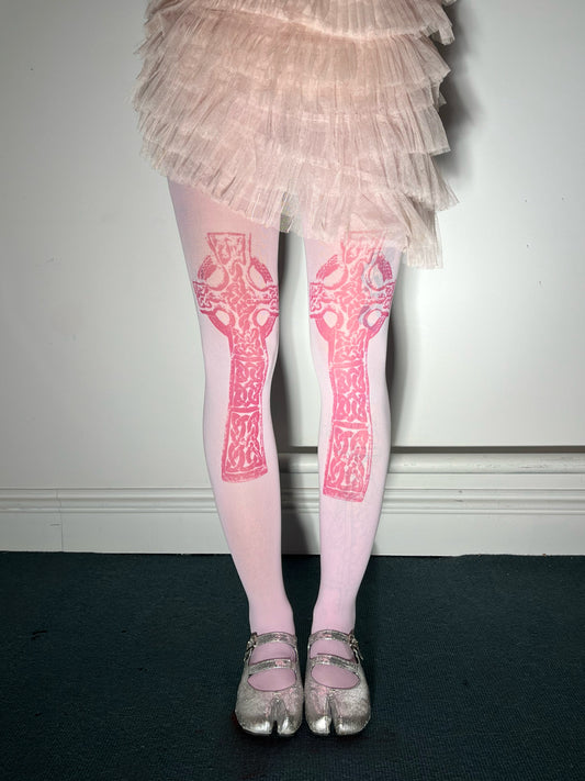Celtic high cross pink on pink