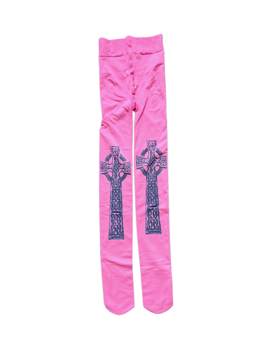 Bubblegum pink High Cross Tights