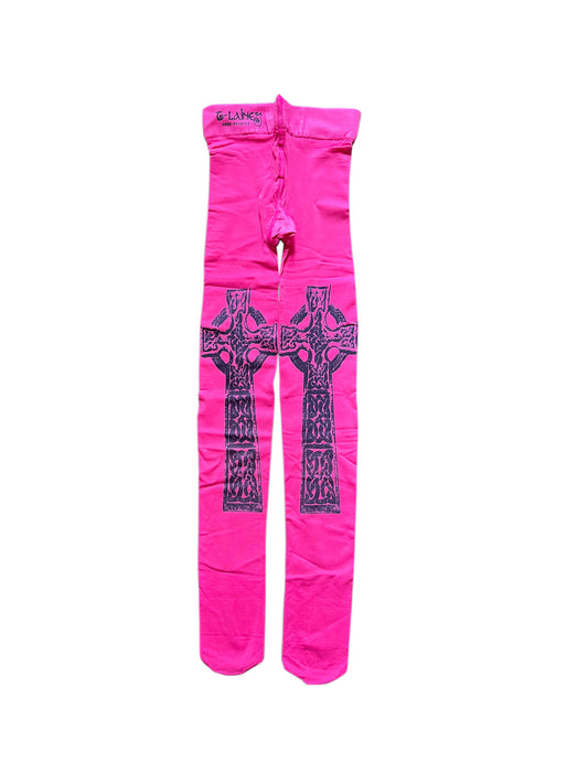Hot Pink High Cross Tights