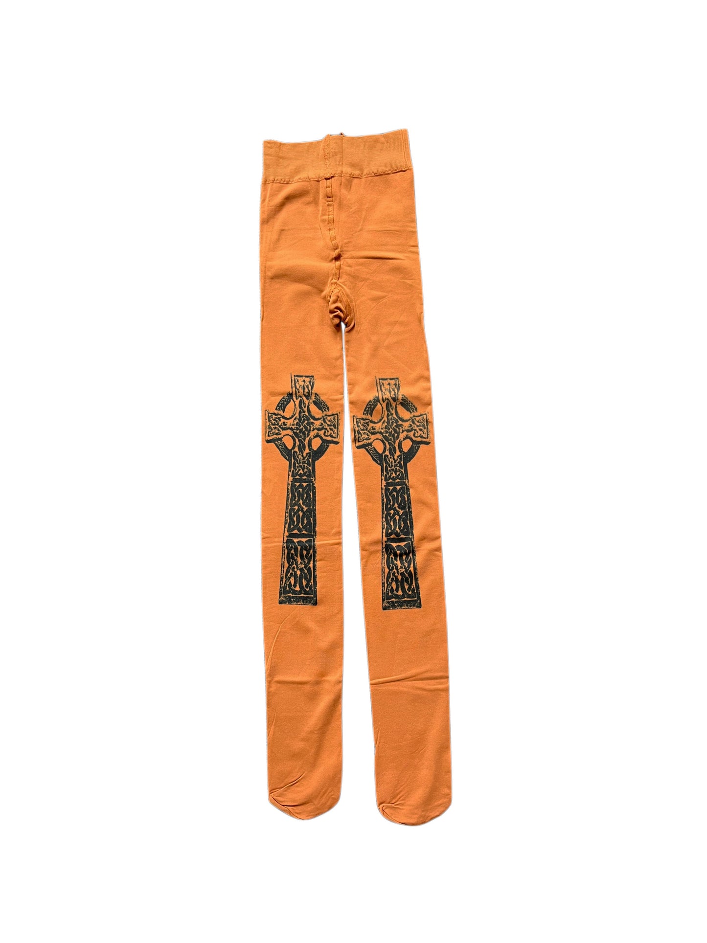 Orange High Cross Tights