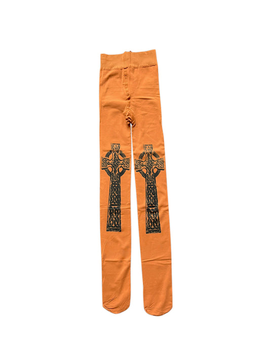 Orange High Cross Tights