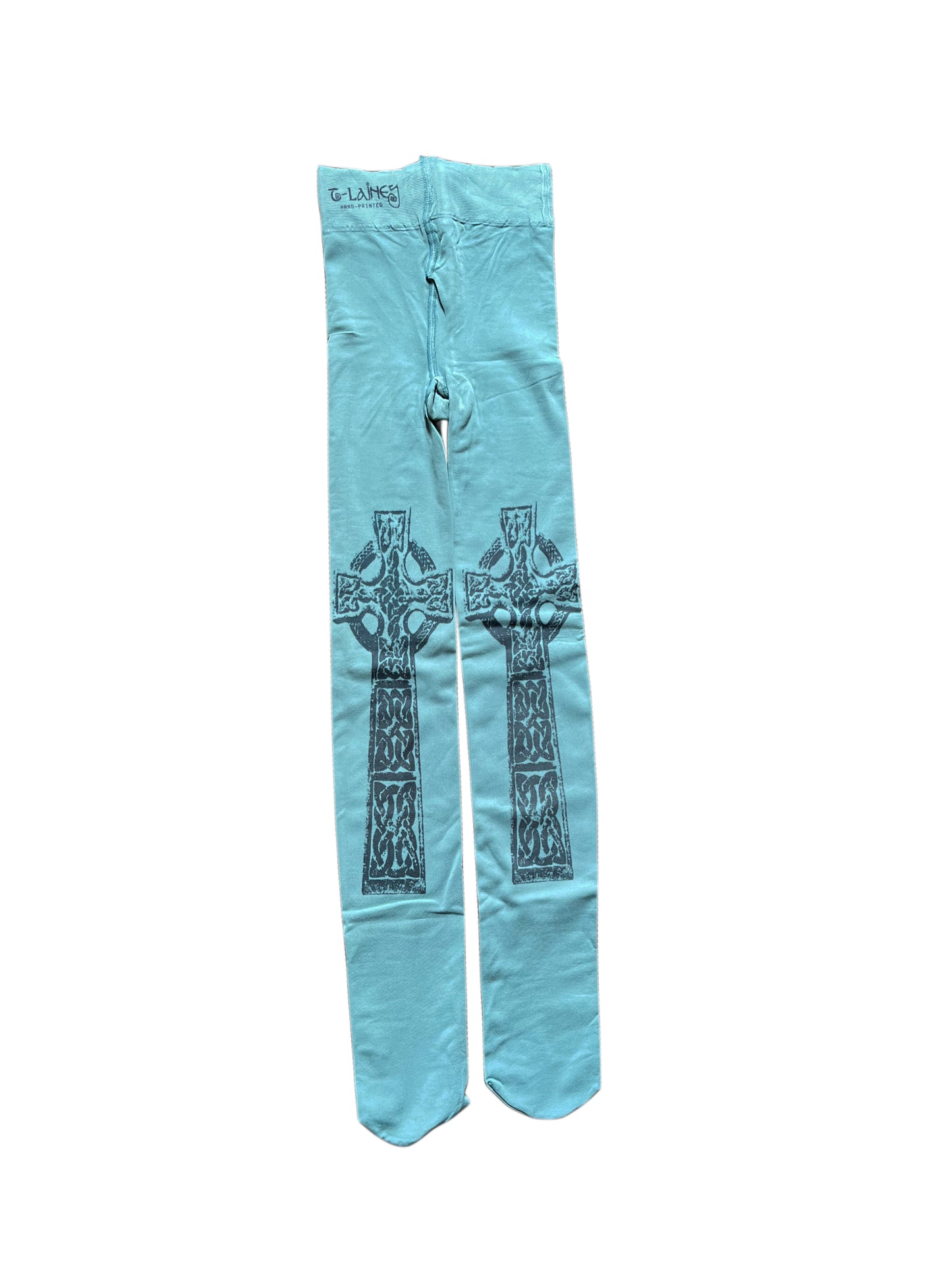 Blue High Cross Tights
