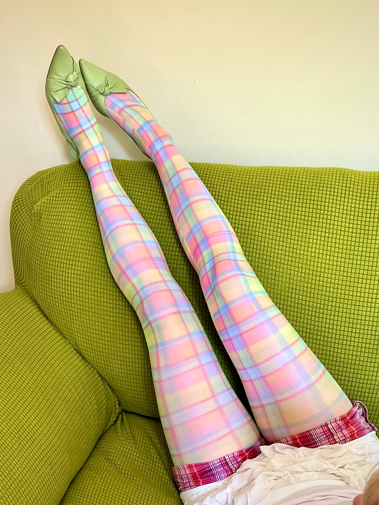Pastel Tartan Tights