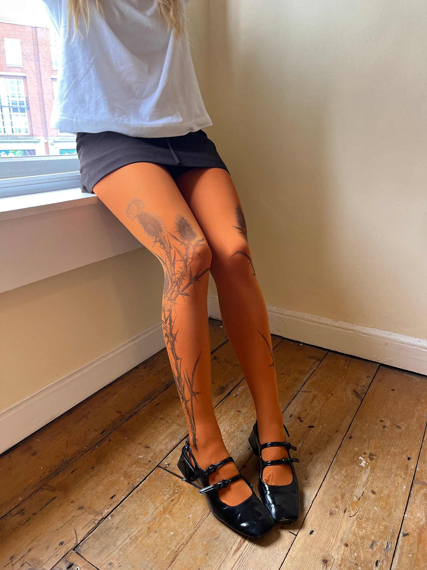 Orange Thistle Tights